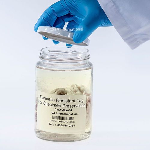 Etikett für Vorratsflaschen - FormaliTAG™ - GA International - chemikalienbeständig / für langfristige Lagerung / alkoholbeständig