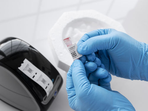 Etikett für Kryoröhrchen - DYMO CryoSTUCK® - GA International - für Mikrozentrifugalrohr / für Fläschchen / für Kryo-Boxen