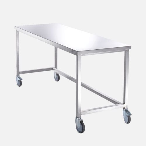 Arbeitstisch - 191INOX - MECHIN - rechteckig / auf Rollen / Edelstahl
