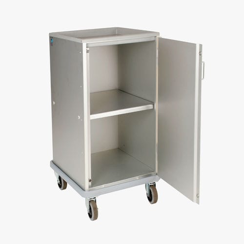 Wäschewagen - 251DR - MECHIN - Aluminium / 1 Tür / 1 Regalbrett