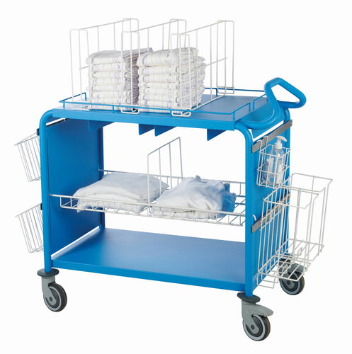 Medizinischer Wagen - NUR1 series - MECHIN - Wäsche / Pflege / mit Platte