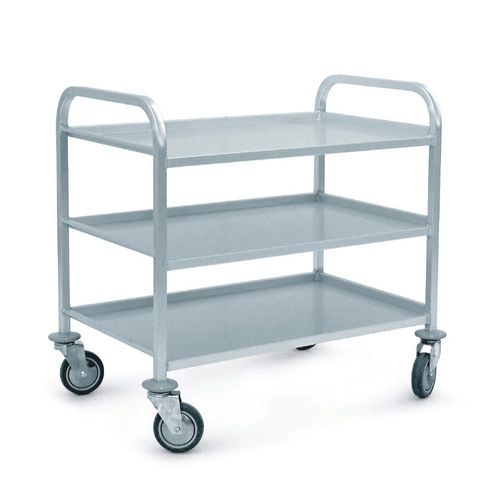 Pflegewagen - 177LL3 - MECHIN - anodisiertes Aluminium / mit 3 Regalbrettern / 3 Ebenen