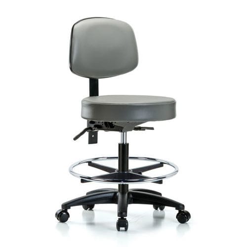 Hocker für Gesundheitseinrichtungen - LRC51343 - LABRepCo - höhenverstellbar / auf Rollen / mit Rückenlehne