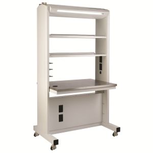 Mobile Arbeitsplatte für Labor - Optima™  - Mott Manufacturing - mit Regal