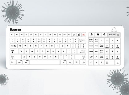 Medizinische Tastatur / Touchpad - B45 - Bastron - Glas / USB / kabellos