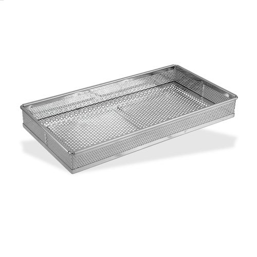 Stainless Steel Sterilization Tray W/ Perforated Lid 14'' X 8'' X