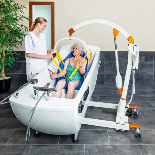 Elektrischer Patientenlifter - CARLO Alu, Classic 185 - BEKA Hospitec - auf Rollen / für Erwachsene / Hub