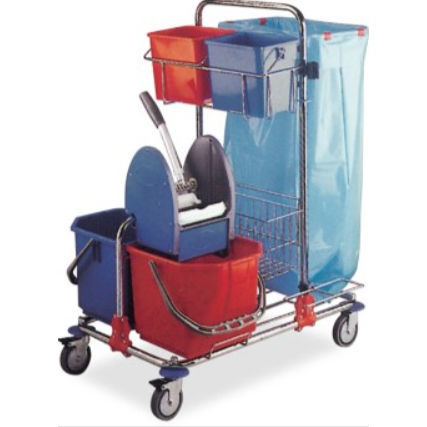 Medizinischer Wagen - K616701 - Karrel Health Solutions - Reinigung / mit Korb / mit Eimer
