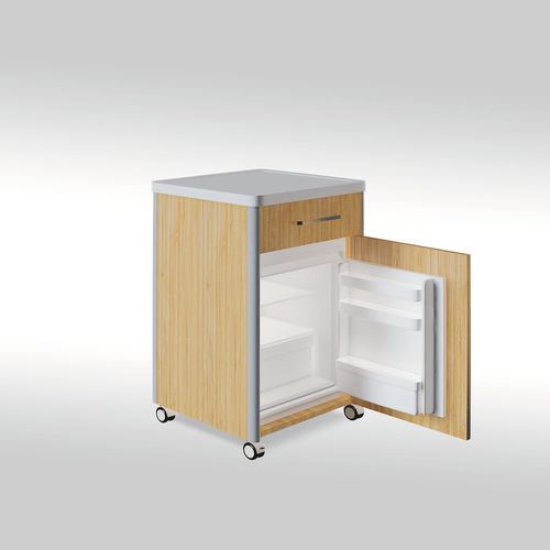 Nachttisch auf Rollen - SERA 07 - MEISSA - modular / mit Schubladen / mit Kühlfach