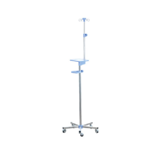 Infusionsstativ auf Rollen - Sté AMEL - 2 Haken / teleskopisch / Edelstahl