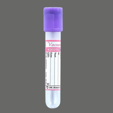 Zylinderförmiger Probenahmeröhrchen - VS-K2 - CML Biotech - PET / für Probennahme / K2-EDTA