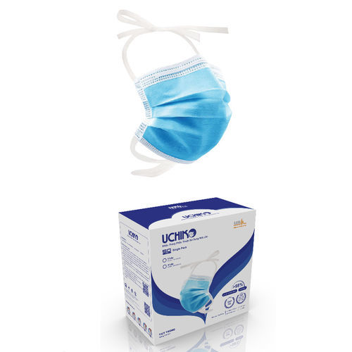 OP-Maske / mit Filter - UCHIKO - USM Healthcare Medical Devices Factory - schalenförmig / blau / weiß