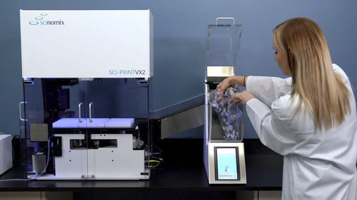 Reagensgläser-Etikettierer - VXi - Scinomix, Inc - automatisch / Barcode