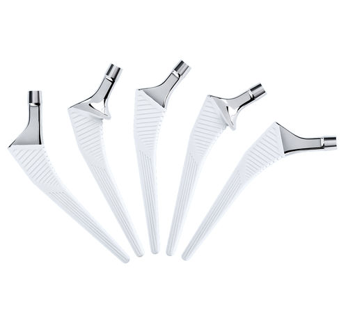 Zementfreie Hüftschaftprothese - EVOK® - Amplitude Surgical - rechts / links