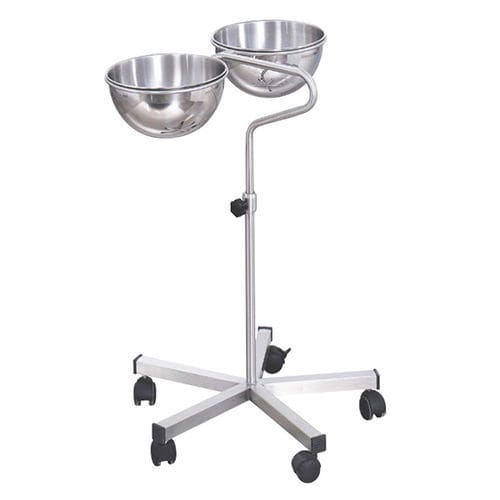 Schalenhalter mit zwei Schalen - BS01 - Tali Medical - zur Montage auf Rollwagen / Edelstahl