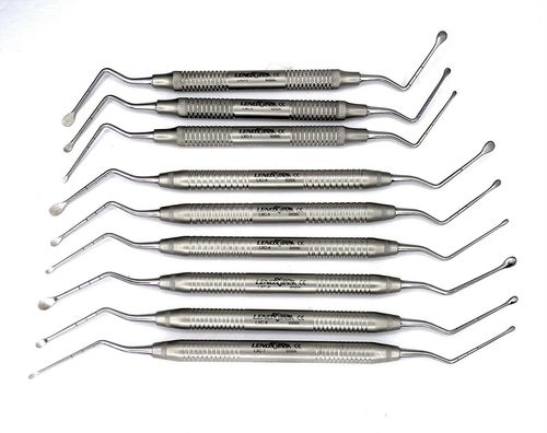 Kürette für Zahnchirurgie - LXC-9 - Lenox Instrumentation - Knochen / Lucas / gebogen
