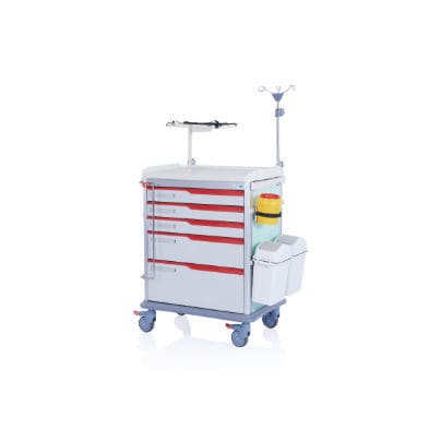 Notfallwagen - W3711 ABS - Sichuan Yufeng Medical Equipment Co., Ltd. - Kunststoff / mit Sauerstoffflaschenhalter / Abfalleimer