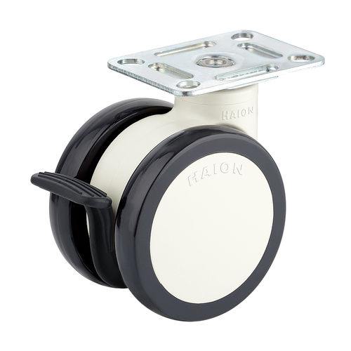 Rad für Krankenhauswagen - H322-6P075UNB/N - Haion Caster - für Krankenhausbett / Polyurethan / schwenkbar