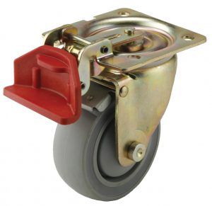 Rad mit Bremse - ET - Revvo Casters - Gummi / fest