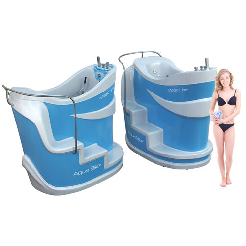 Badewanne für Wassermassage / für untere Gliedmaßen - Aqua Bike Magic® - Fitnesswell - mit Chromatherapie-Lampen / Fahrradergometer