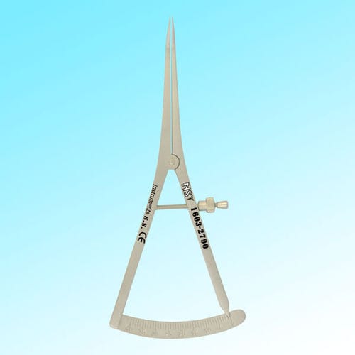 Dental-Tiefenmessgerät-Messschieber - 1603-2790 - New Surgical Instruments Co. - Castroviejo / mit Zifferblatt-Anzeige / gebogen