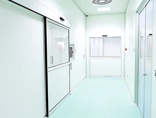 Schutztür - Albian Group - für Reinraum / Schiebe / automatisch
