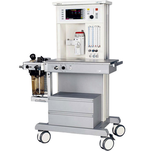 Anästhesiearbeitsplatz auf Wagen - APUS x1 - aXcent medical - Atmungsmonitoring / mit Ventilator