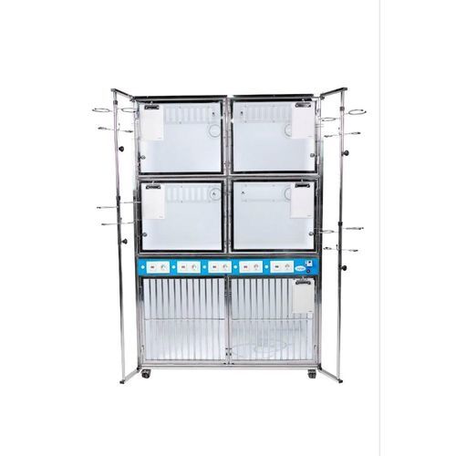 Modularer Tierkäfig - KC-05me - EVG - EdenVetGroom - 6 Abteile / auf Rollen