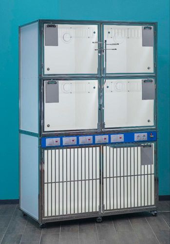 Modularer Tierkäfig - KC-05e - EVG - EdenVetGroom - 6 Abteile / auf Rollen