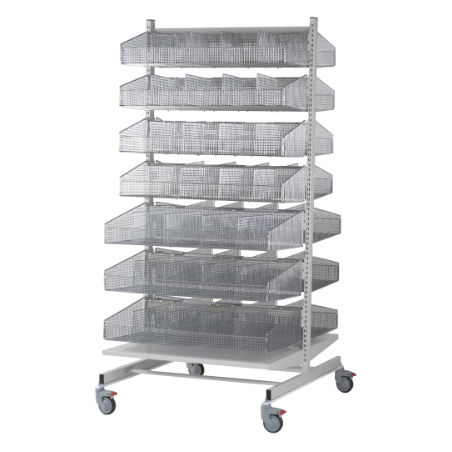 Modulares Regal - DSI  - für Behälter / Wäscherei / vergittert