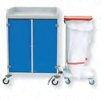 Wäscherei-Sackhalterwagen - AISY-CART series - WEPPES Solutions - Reinigung / mit Platte / mit Tür