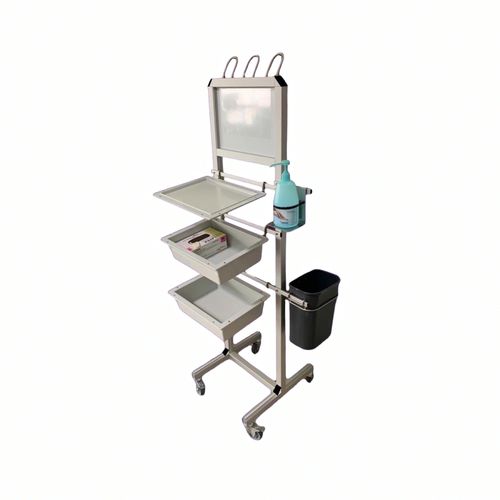 Hygienestation auf Rollen - HYGISTAND - WEPPES Solutions - mit Korb / mit Handschuhbox / mit Desinfektionsgelhalter