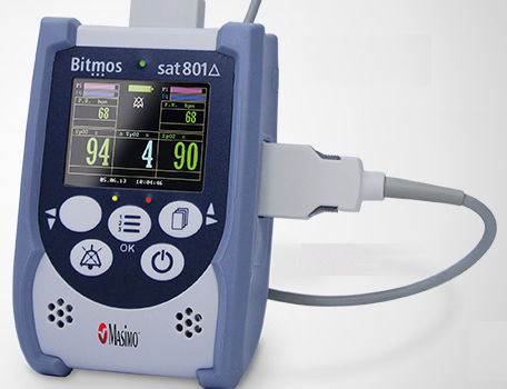 Handgerät-Pulsoximeter - sat 801 - Bitmos GmbH - medizinisch / USB / mit separatem Sensor