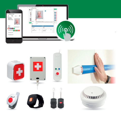 Betten-Schwesternrufsystem - HelpCare - NAM system a.s. - Telefon / Armband / mit automatischem Detektor