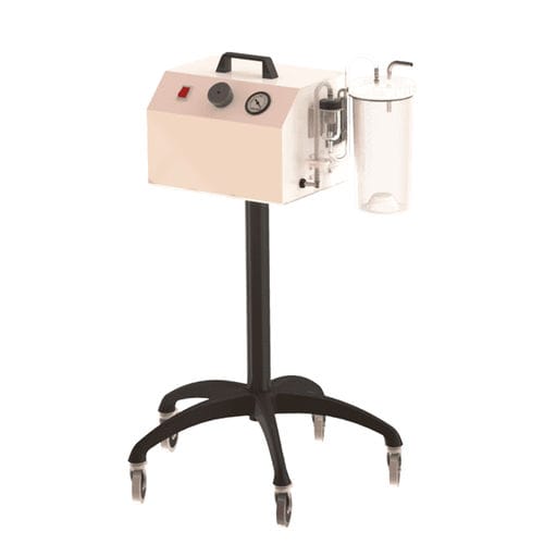 Elektrische chirurgische Absaugpumpe - MINIVAC - Silbermann Technologies - für kleine Chirurgie / für chirurgische Drainage und Debridement / auf Rollen