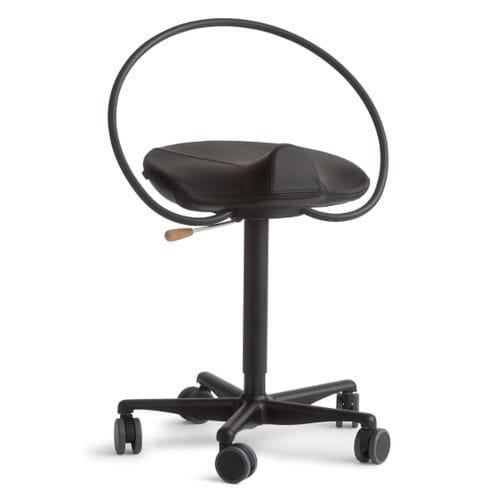 Dentalhocker - InCharge Black Office Flex - Dynamostol - höhenverstellbar / auf Rollen / schwarz