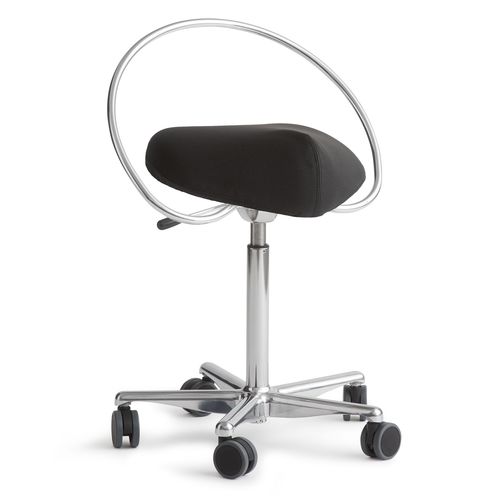 Dentalhocker - Classic with Ring bar - Dynamostol - höhenverstellbar / auf Rollen / schwarz