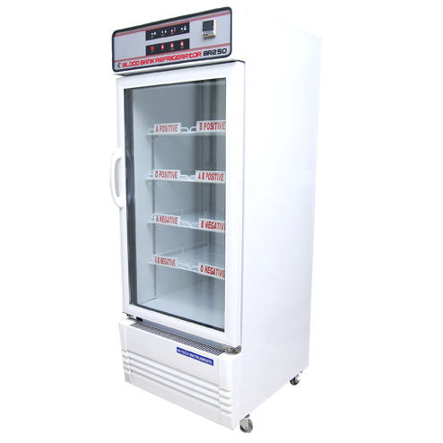 Kühlschrank für Blutbanken - BR 250 - Hi Tech Instruments - vertikal / 1 Tür / mit Glastür