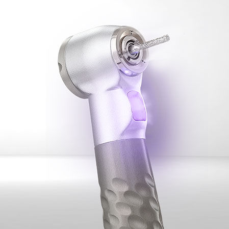 Dental-Winkelstück - COBRA UV - SAEVO - mit Luftmotor / mit LED-Licht / autoklavierbar
