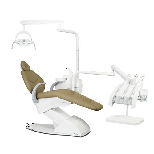 Beidhändige Dentaleinheit - S 400 H - SAEVO - mit flexiblem Kopfstück / mit Monitor / mit Instrumententräger