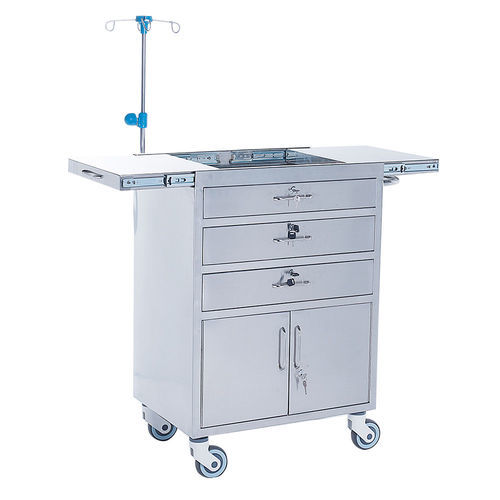 Wagen für Kliniken - B17 - Fangge Medical - Hub / Edelstahl / 3 Schubladen