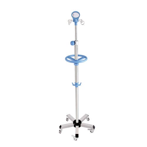Infusionsstativ auf Rollen - B26-02 - Fangge Medical - 4 Haken / Edelstahl / höhenverstellbar