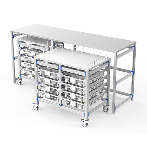 Arbeitsstation für OP-Bereich - FG-PW-60/40/4F/02 - Fangge Medical - mit Regal / modular / auf Rollen