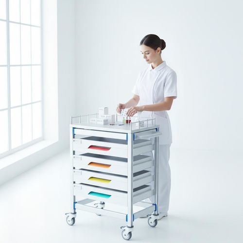 Wagen für Verbrauchsmaterial - FG-PW-V4F/B - Fangge Medical - Lager / Edelstahl / Aluminium