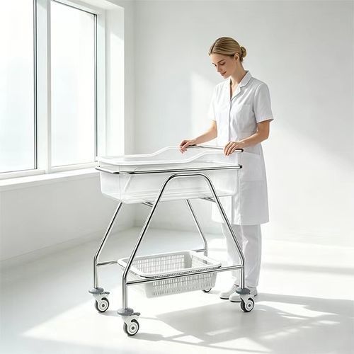 Wiege für Krankenhäuser auf Rollen - A05-I - Fangge Medical - mit Stauraum / Edelstahl / transparent