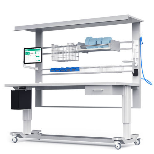 Instrumententisch zur Montage auf OP-Tisch - D19A - Fangge Medical - aus Edelstahl / Aluminium / elektrisch