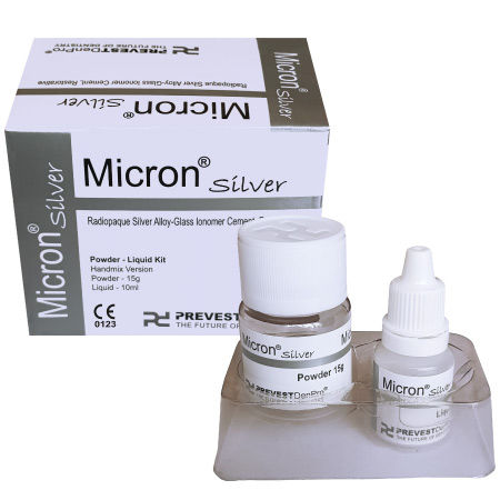 Dentalkleber für Restaurierung - Micron® Silver - PREVEST DENPRO LIMITED - ionomerisches Glas / chemische Verklebung / flüssig