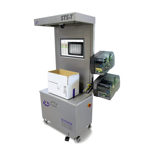 Halbautomatische Aggregationsstation für Pharmaprodukte - STS-T-1C20 - b+b Automations- und Steuerungstechnik GmbH - für Kartons