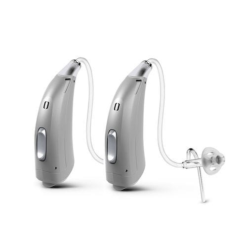 Hörgerät / Mini BTE - DUO G4 - Audio-Service - wiederaufladbar / mit Telefonspule / beigefarben