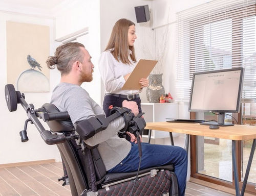 Rehabilitationssystem für Armbeweglichkeit - ExoRehab X - HoustonBionics - Handgelenk-Beweglichkeit / Schulterbeweglichkeit / computerbasiert